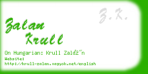 zalan krull business card